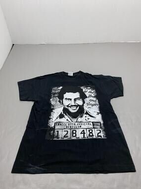 AS Collection Shirt Mens S Black Graphic Print Cotton Jersey Crewneck Classic